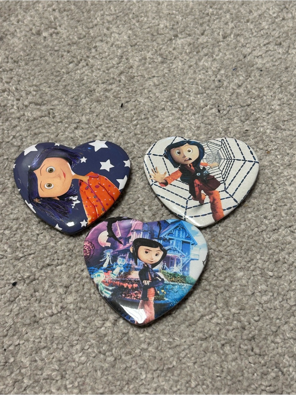 Coraline Heart Pin Set - Navy, White, Multi Colors